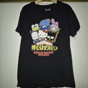 My Hero Academia Hello Kitty And Friends Black Graphic T Shirt Size M